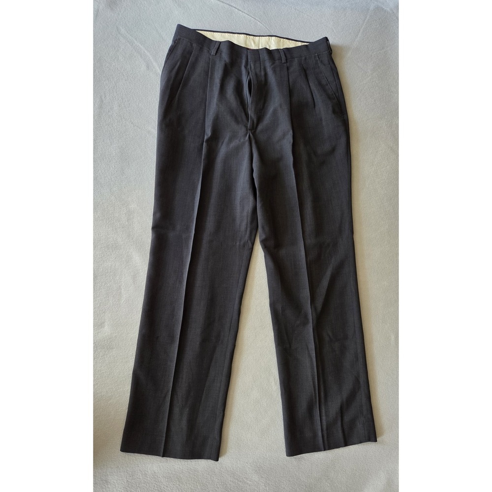 Imperial by Haggar Worsted Wool Gray Dress Pants 34x31 USA MADE